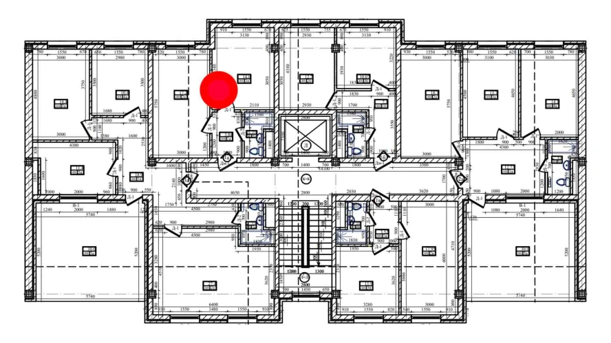 1-xonali xonadon 39 m²  8/8 qavat