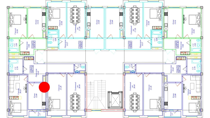 3-xonali xonadon 104.17 m²  8/8 qavat