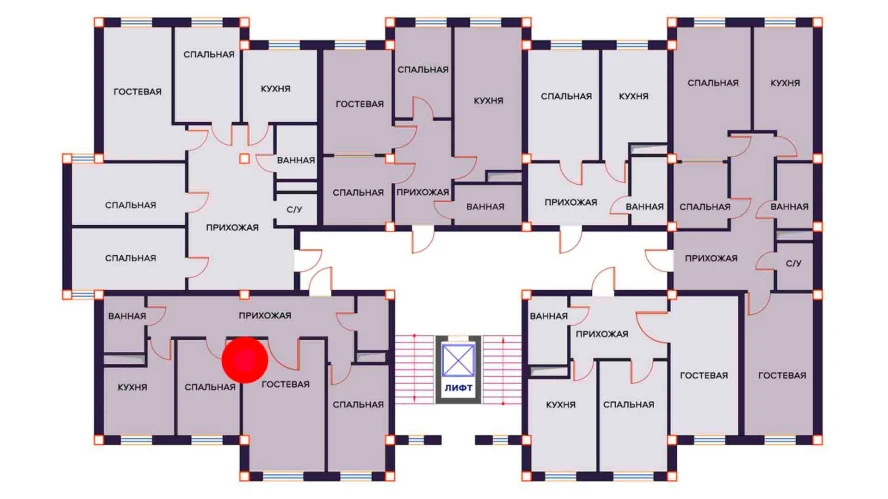 3-комнатная квартира 81 м²  1/1 этаж