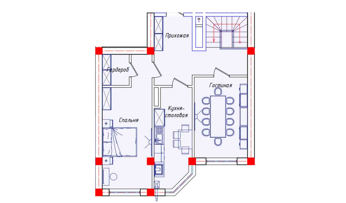 5-xonali xonadon 141.6 m²  1/1 qavat