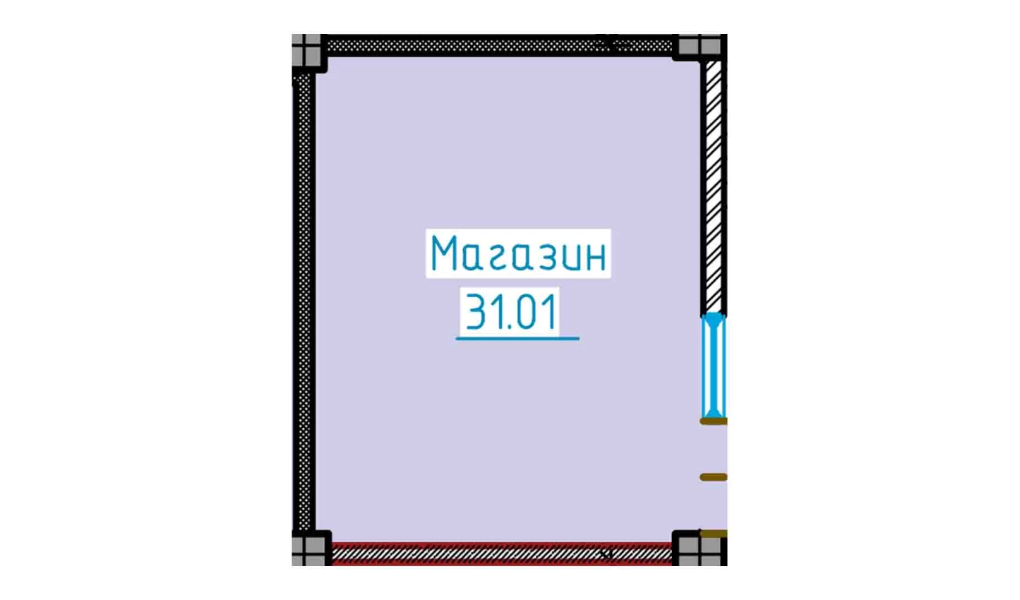 1-xonali xonadon 31.01 m²  1/1 qavat