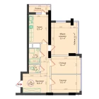 3-xonali xonadon 77.3 m²  23/25 qavat | Brilliant City Turar-joy majmuasi