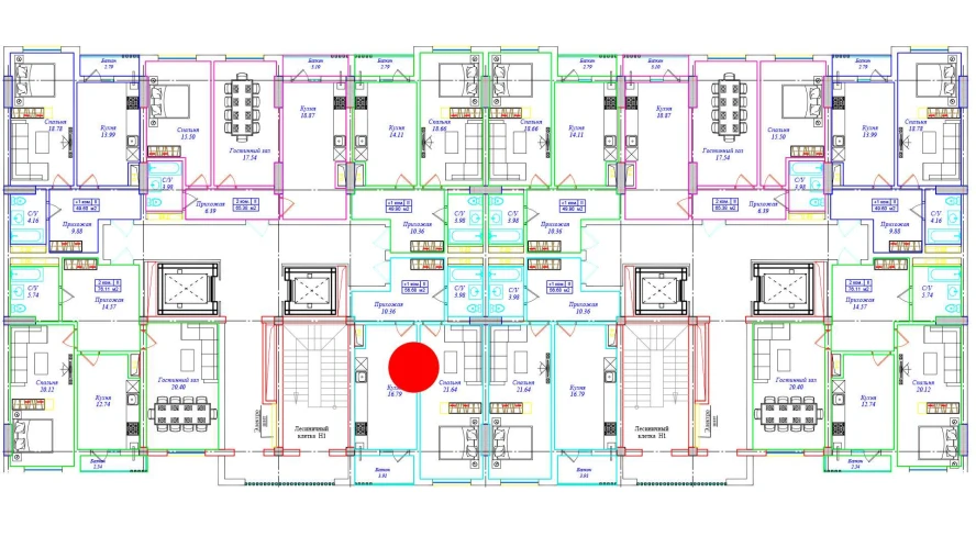 1-xonali xonadon 56.68 m²  3/3 qavat