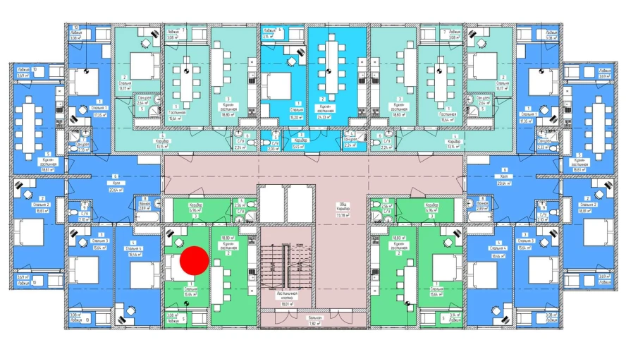 2-комнатная квартира 47.04 м²  3/3 этаж