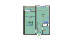 1-комн. квартира 40.55 м²  7/16 этаж | Жилой комплекс TRINITY