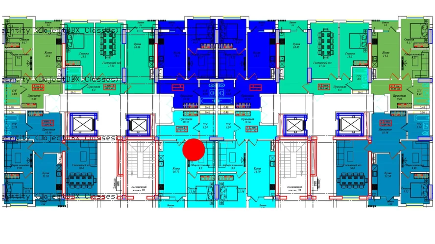 1-комнатная квартира 56.68 м²  2/2 этаж