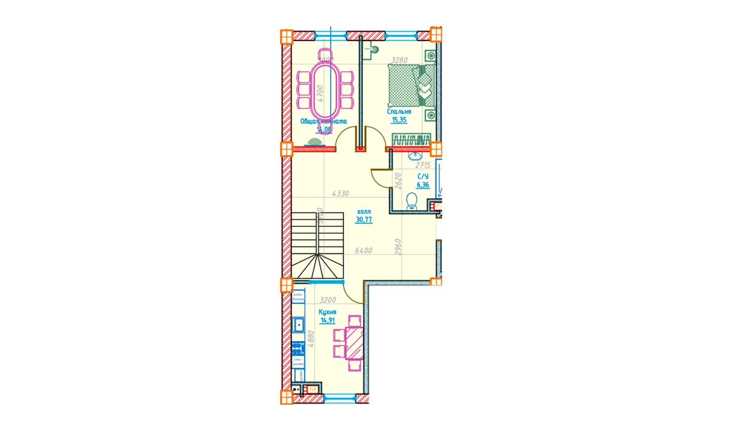 2-xonali xonadon 81.47 m²  0/0 qavat