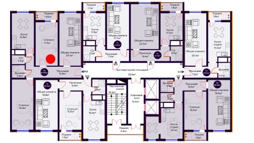 3-комнатная квартира 90.65 м²  14/16 этаж | Жилой комплекс Crystal Avenue