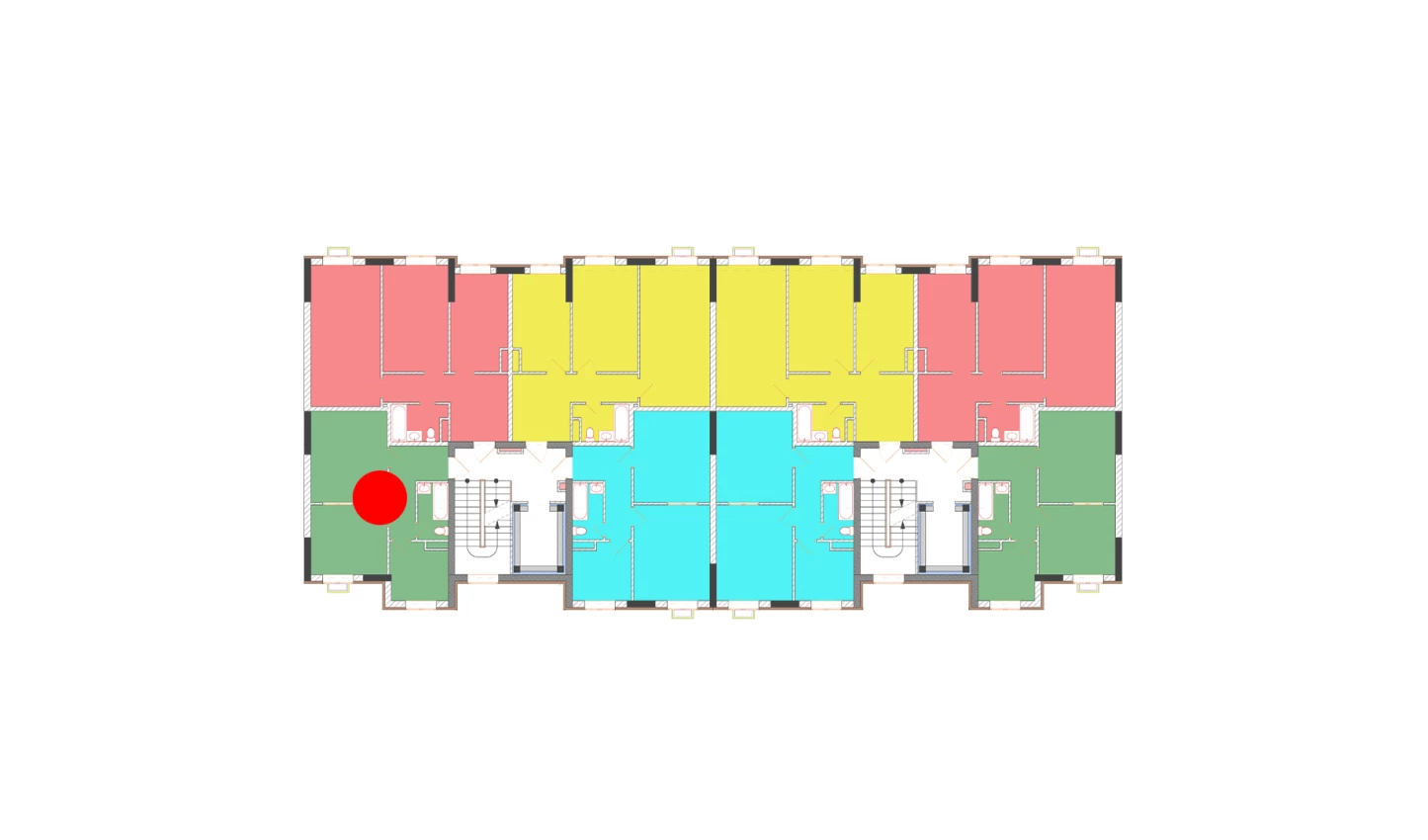 2-комнатная квартира 45.5 м²  1/1 этаж