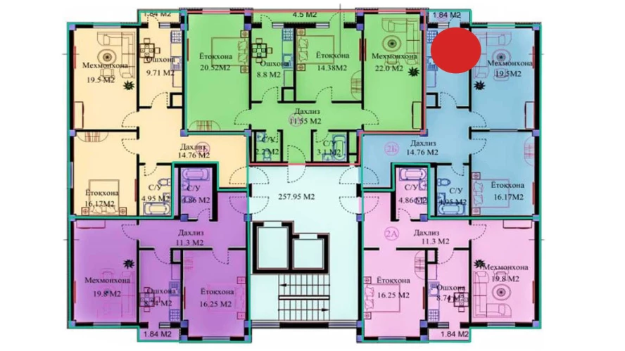 2-комнатная квартира 66.9 м²  12/12 этаж