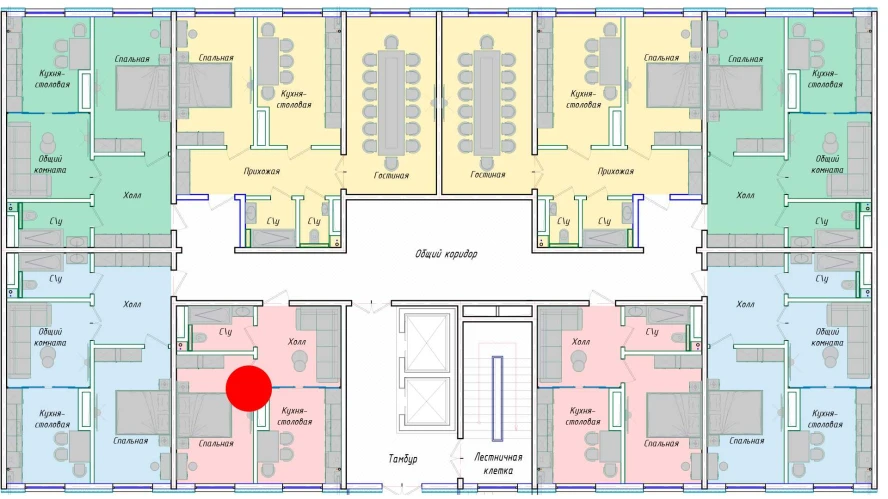 1-комнатная квартира 39.02 м²  1/1 этаж