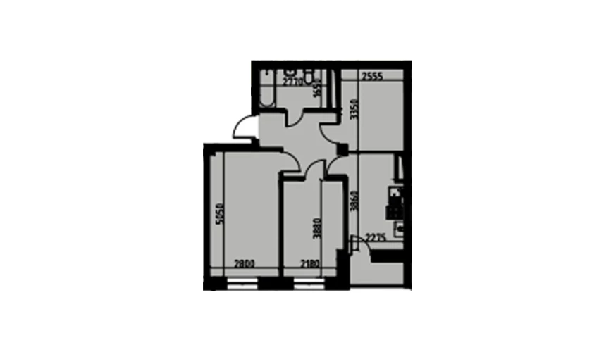 3-комнатная квартира 55.32 м²  3/3 этаж