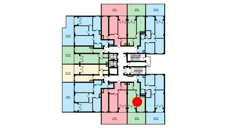 1-комнатная квартира 42.4 м²  3/3 этаж