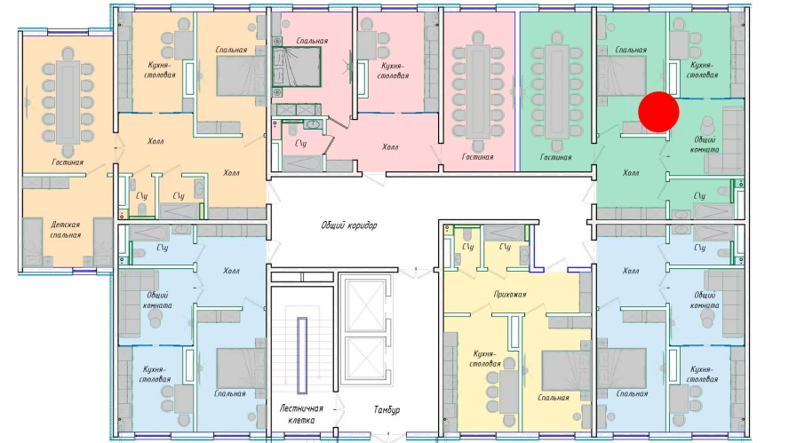 3-комнатная квартира 71.13 м²  1/1 этаж