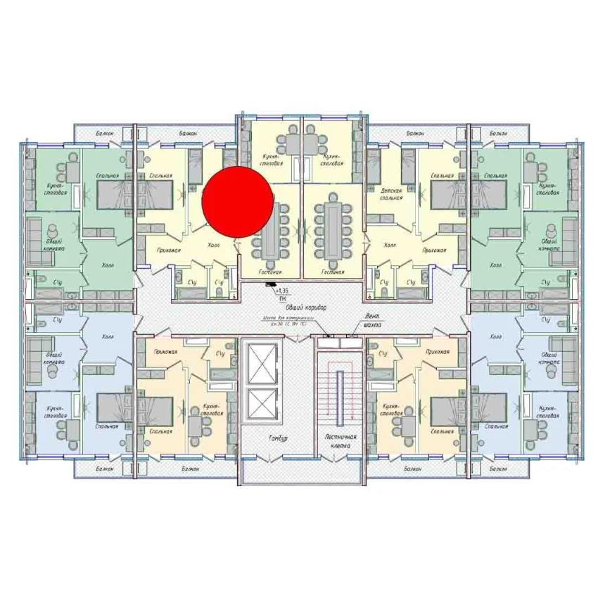 3-комнатная квартира 74.14 м²  15/15 этаж