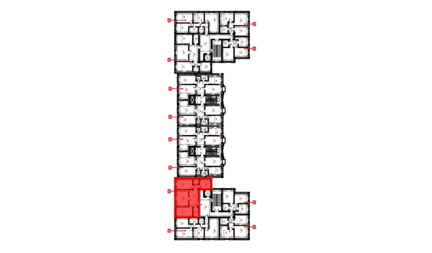 3-xonali xonadon 88.7 m²  5/9 qavat | FIDOKOR Turar-joy majmuasi