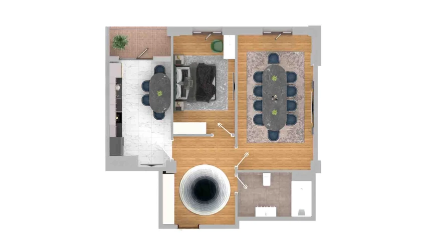 2-комнатная квартира 69.18 м²  8/13 этаж | Жилой комплекс Al-Qasr