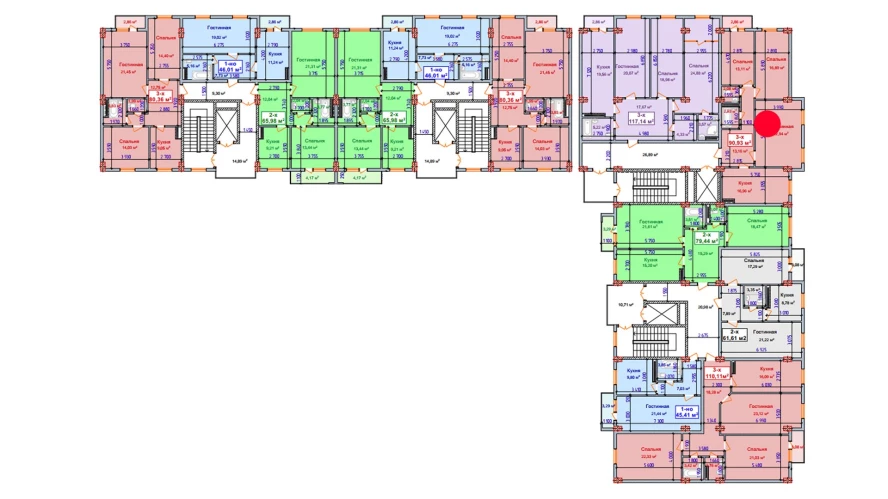 3-комнатная квартира 88.07 м²  9/9 этаж