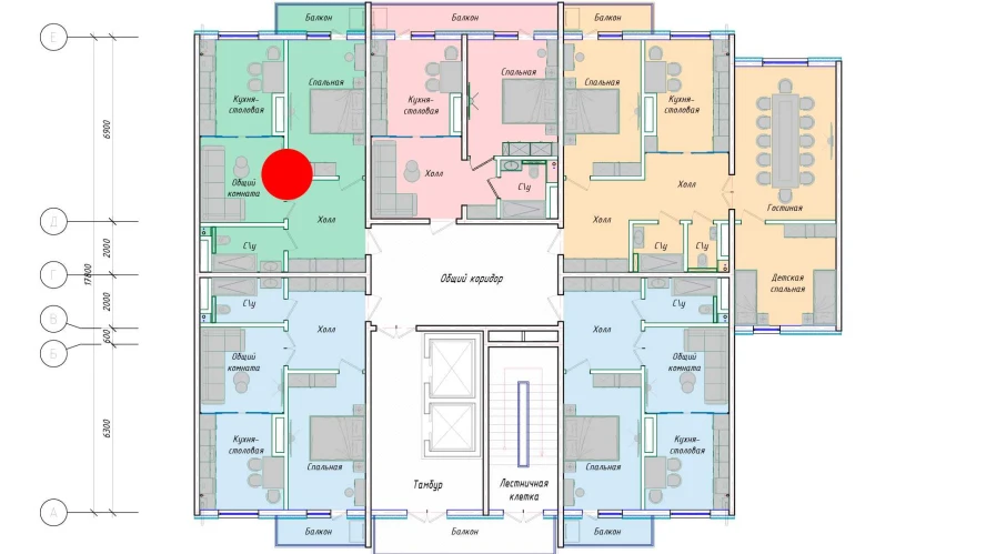 2-комнатная квартира 54.93 м²  11/11 этаж