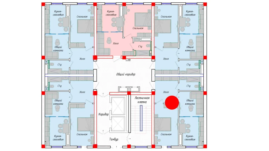 2-xonali xonadon 49.6 m²  1/1 qavat