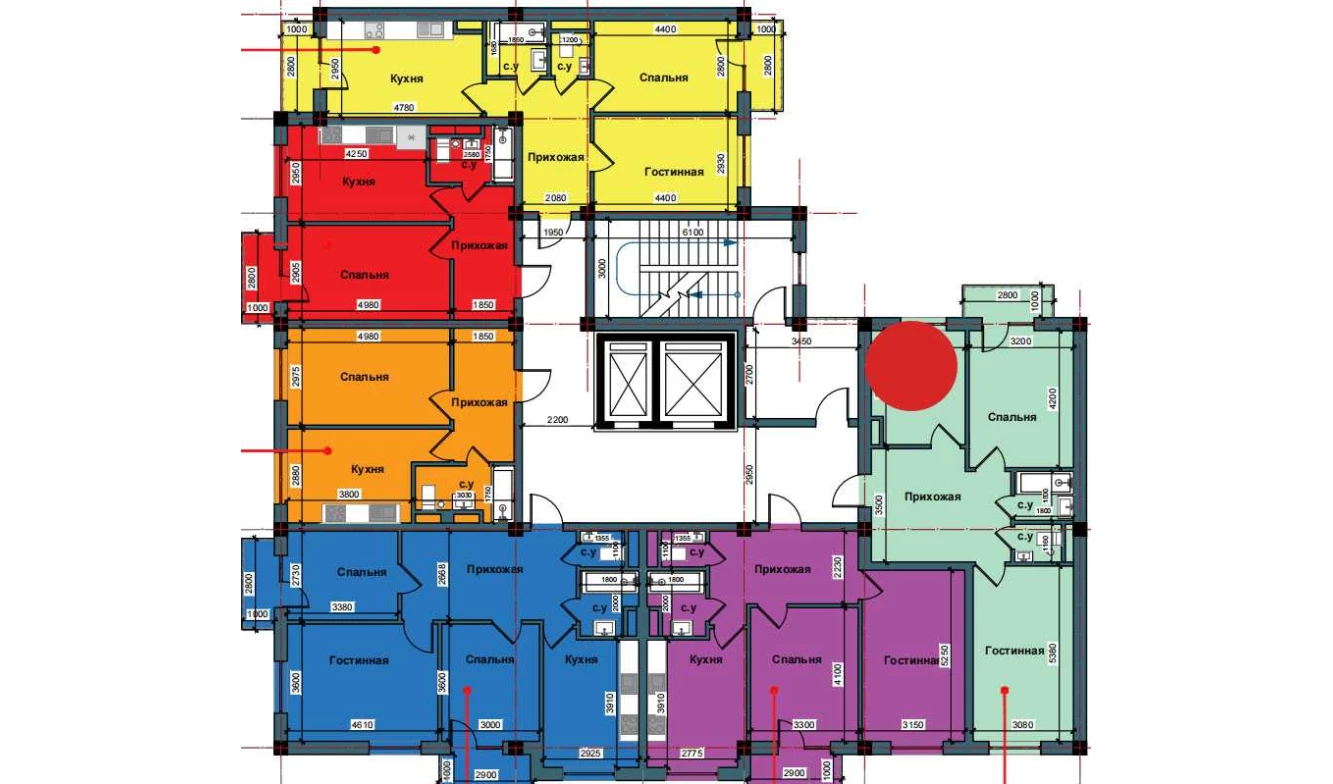 2-комнатная квартира 62.8 м²  3/3 этаж