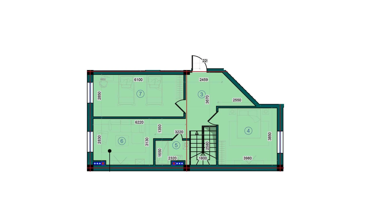 2-комн. квартира 144.4 м²  7/7 этаж | Жилой комплекс Bristol