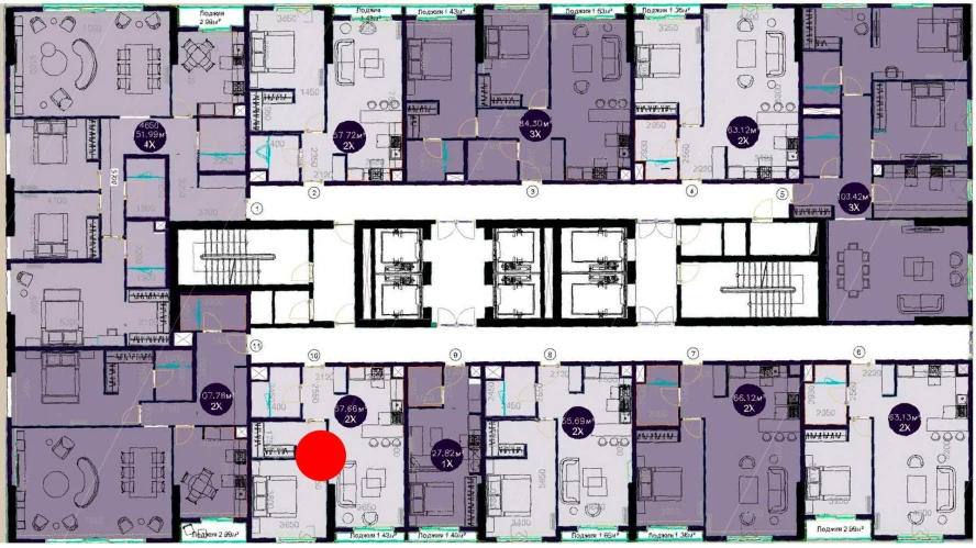 2-комнатная квартира 57.66 м²  2/2 этаж