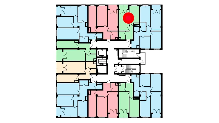 1-комнатная квартира 45.6 м²  4/4 этаж