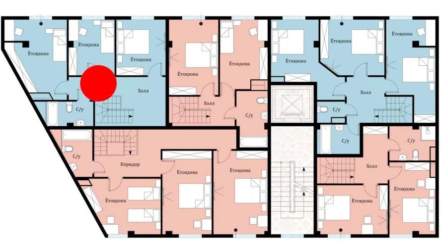 4-комнатная квартира 55.25 м²  7/7 этаж