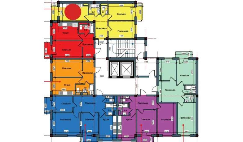 2-комнатная квартира 60.8 м²  7/10 этаж | Жилой комплекс NUR BARAKA