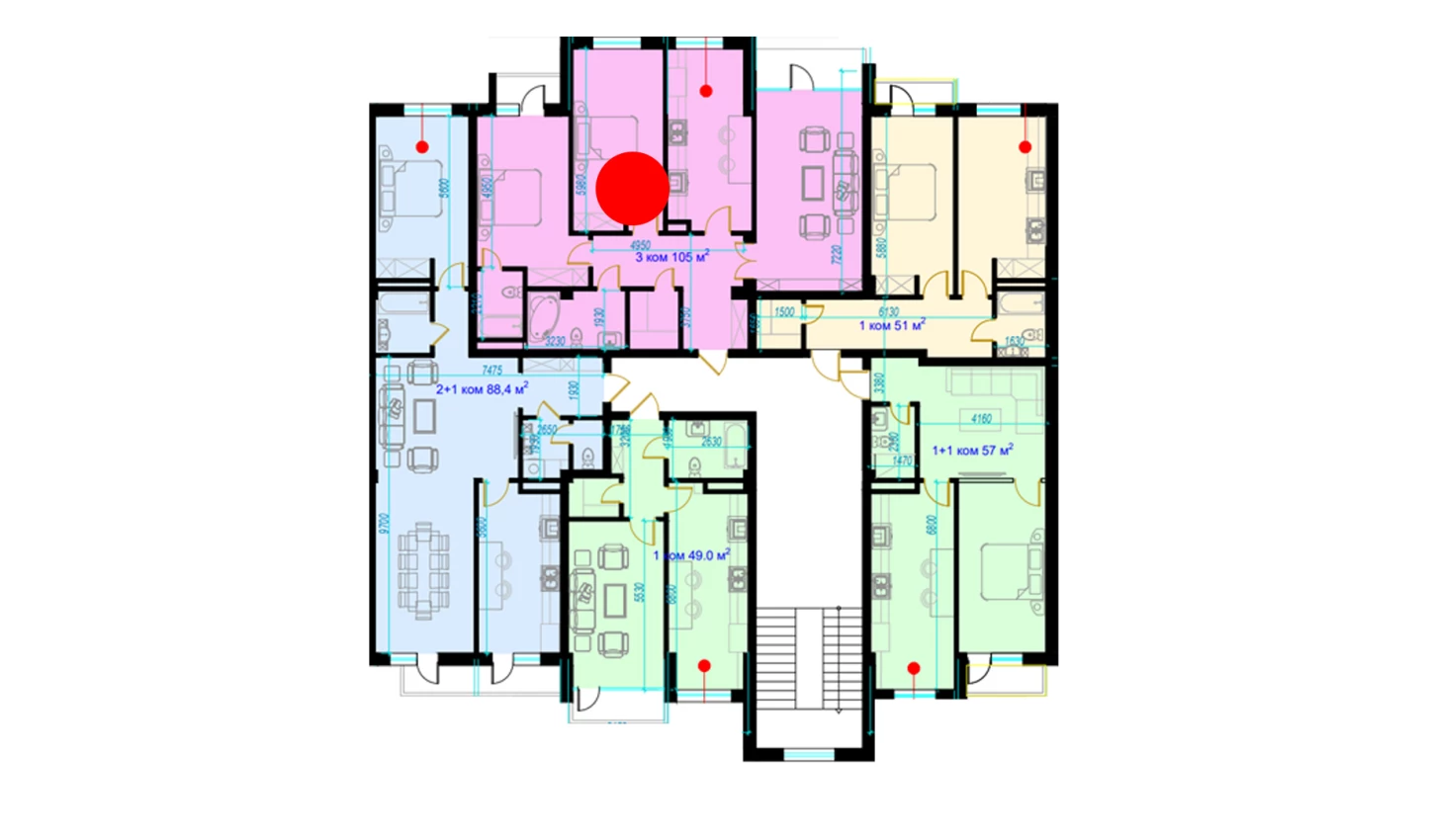 3-комнатная квартира 111.1 м²  3/3 этаж