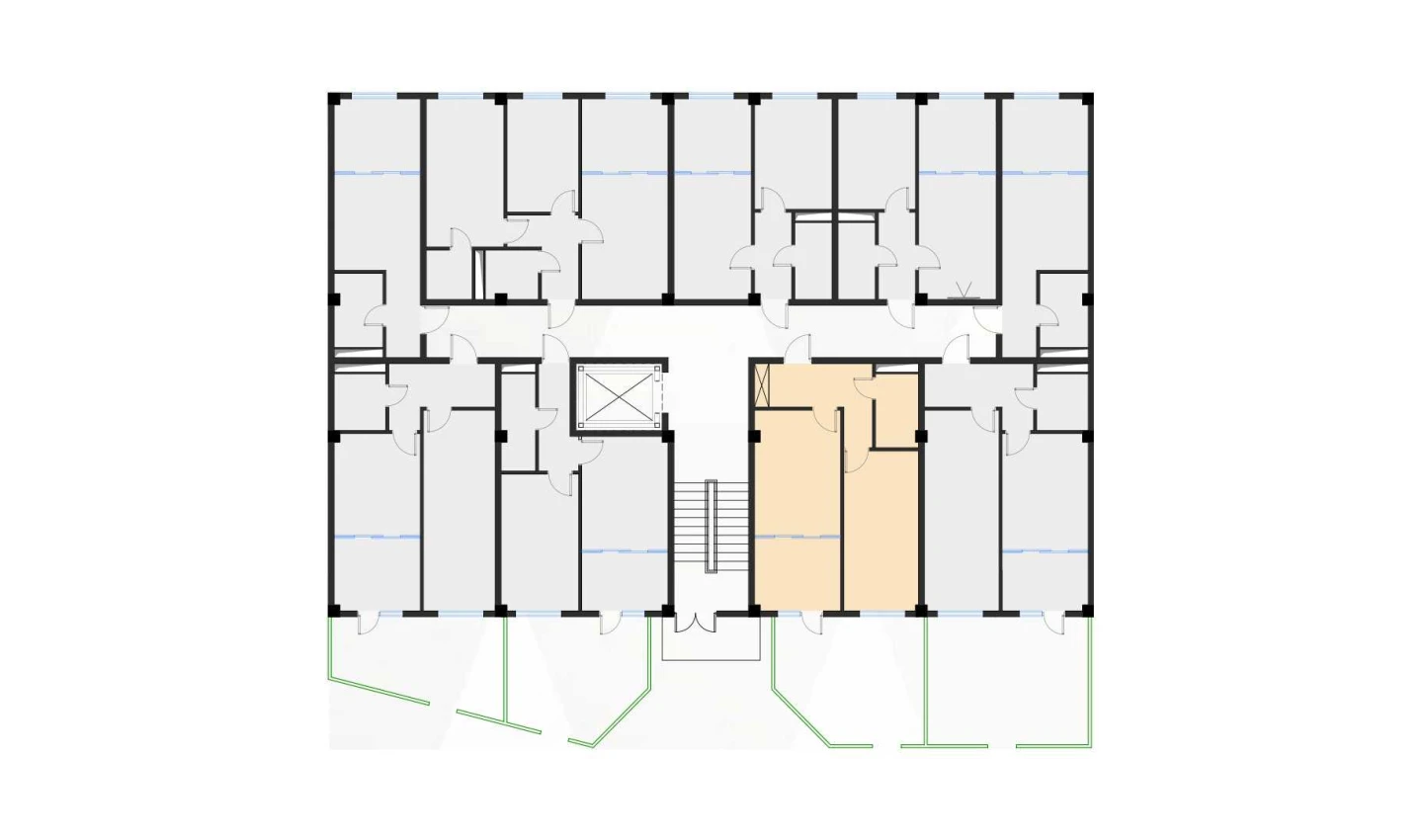 2-xonali xonadon 46.72 m²  1/7 qavat | Bochka Resort Turar-joy majmuasi