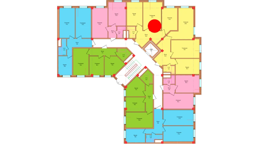 2-комнатная квартира 62.4 м²  1/1 этаж