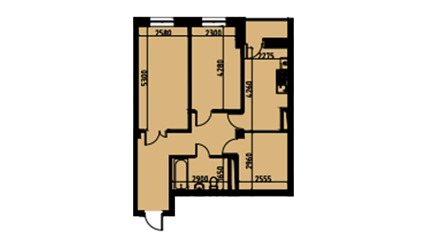 3-комнатная квартира 62.02 м²  3/3 этаж