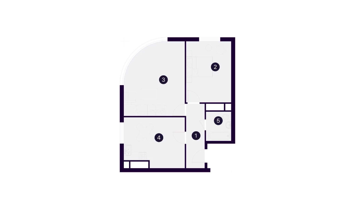 2-комнатная квартира 66.3 м²  13/13 этаж