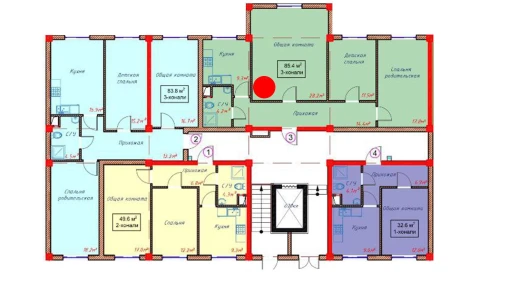 3-комнатная квартира 85.4 м²  1/10 этаж | Жилой комплекс Orzular