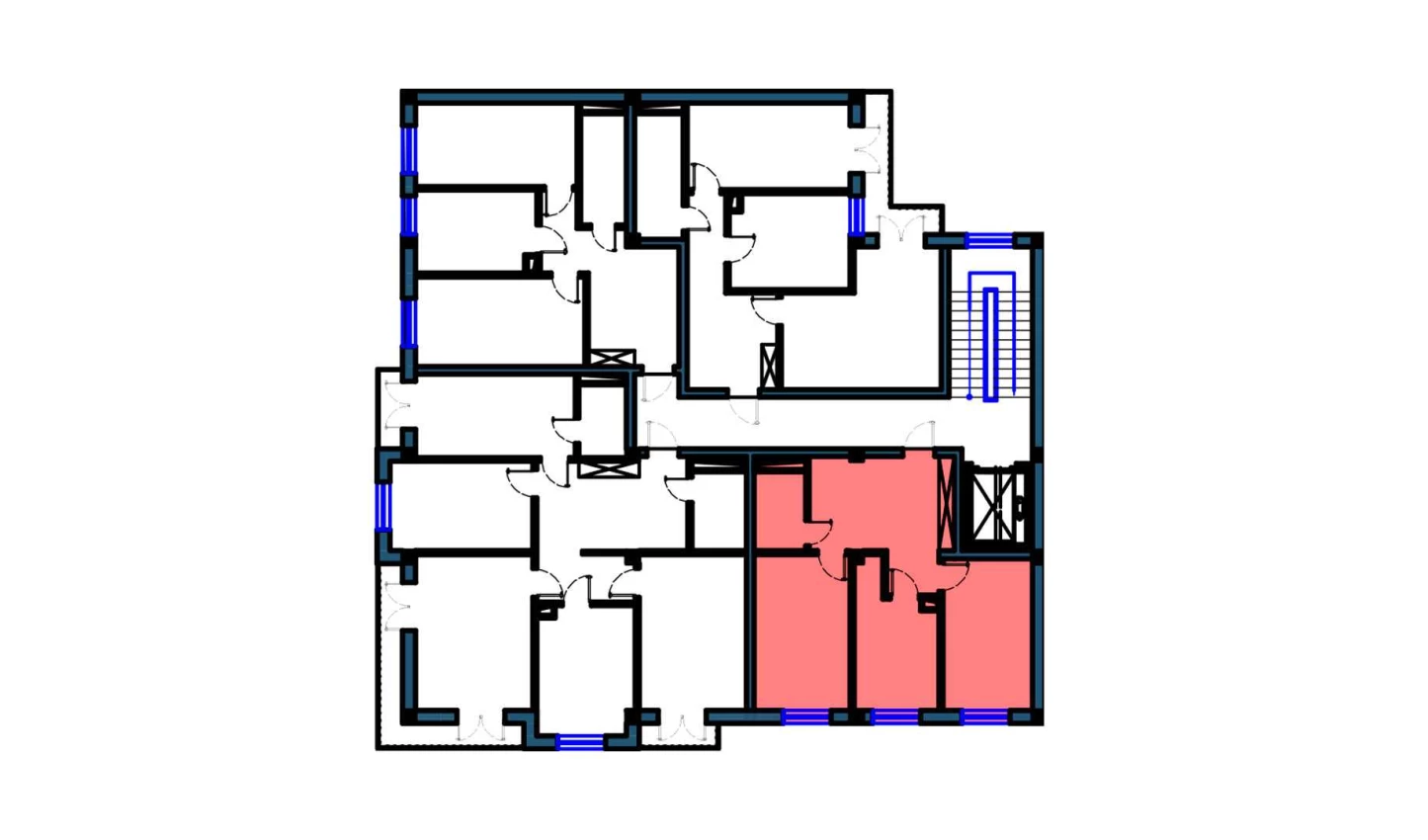 2-комнатная квартира 61 м²  8/8 этаж