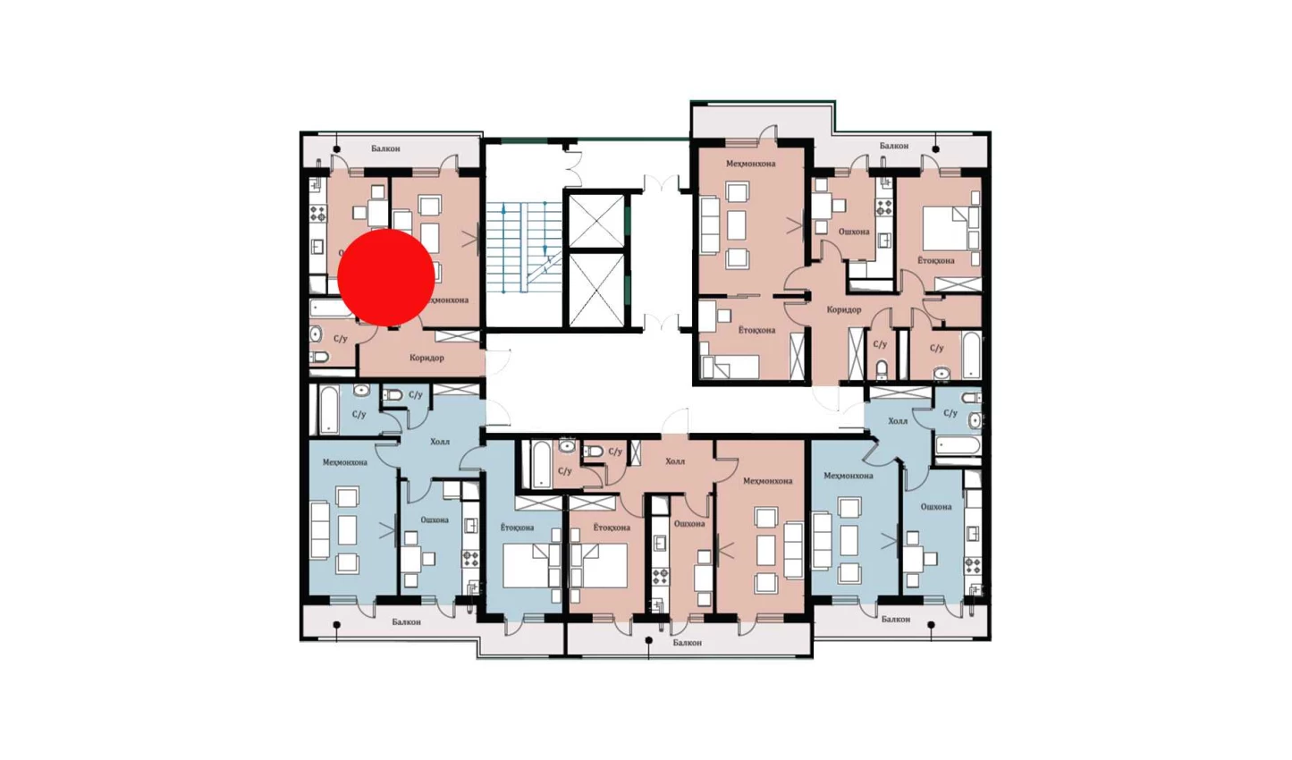 1-комнатная квартира 40.26 м²  8/8 этаж