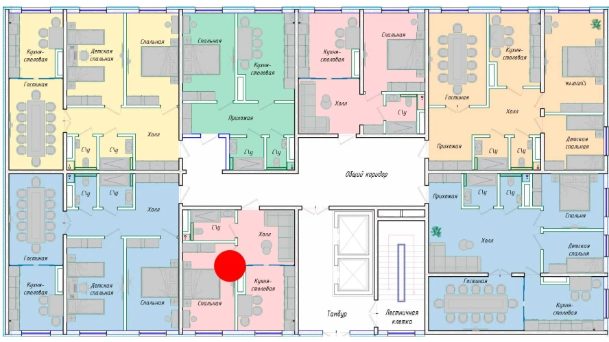 1-комнатная квартира 39.02 м²  1/1 этаж