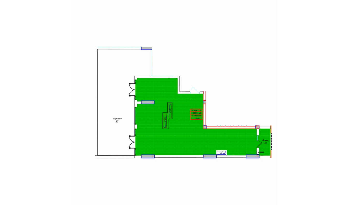 3-комнатная квартира 83.65 м²  17/17 этаж