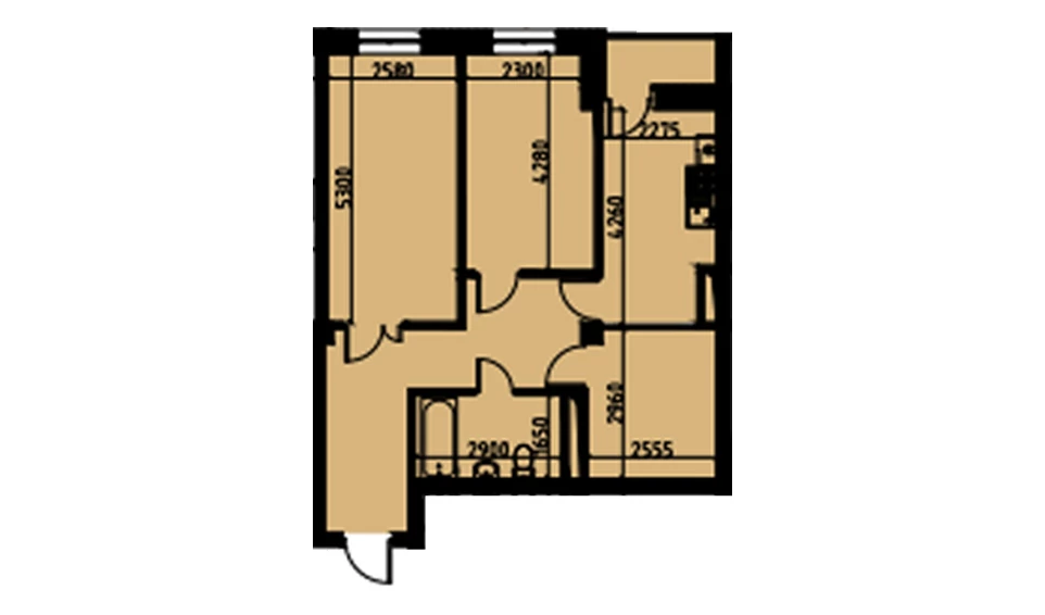 2-комнатная квартира 60.35 м²  3/3 этаж