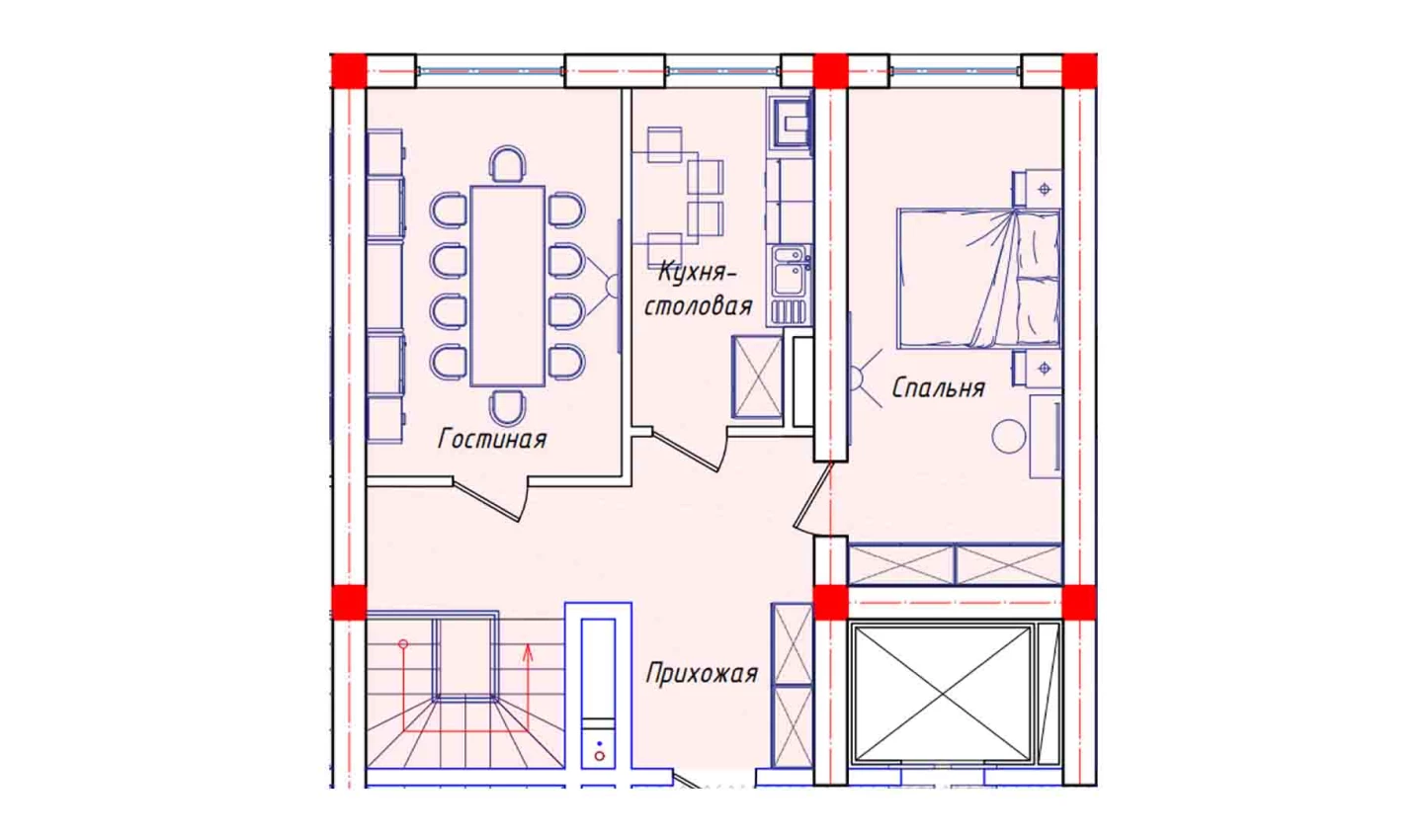 4-xonali xonadon 104.4 m²  1/1 qavat