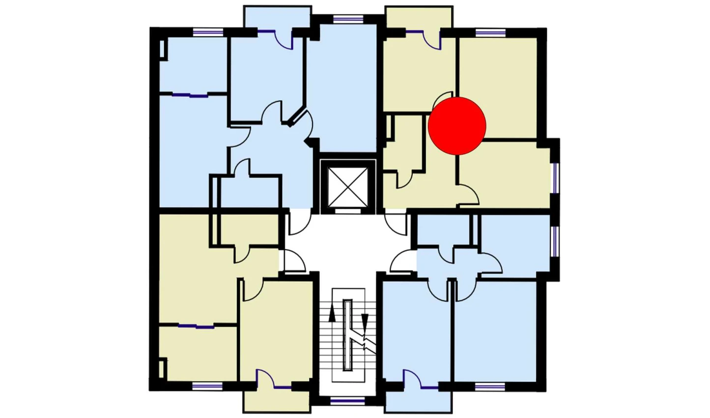 2-комнатная квартира 55 м²  2/2 этаж