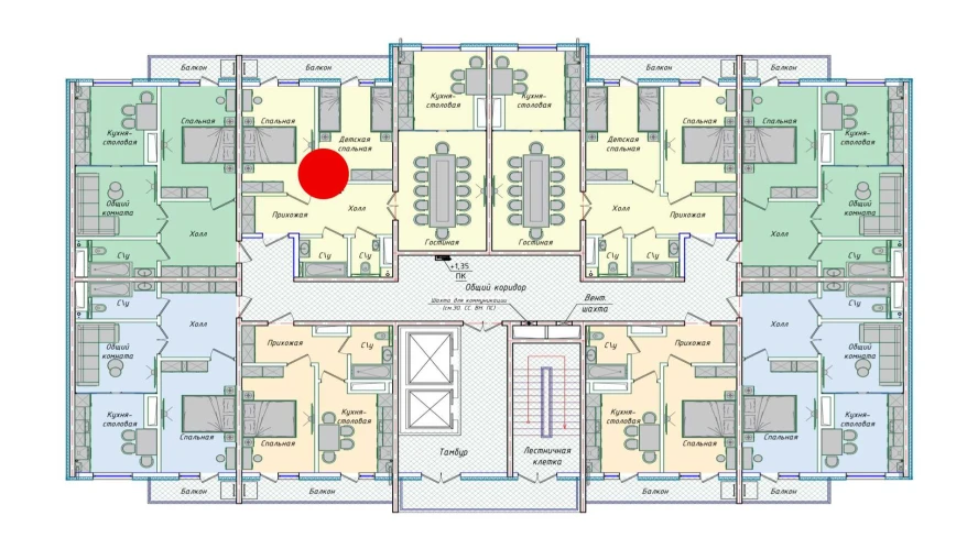 3-комнатная квартира 74.14 м²  12/12 этаж