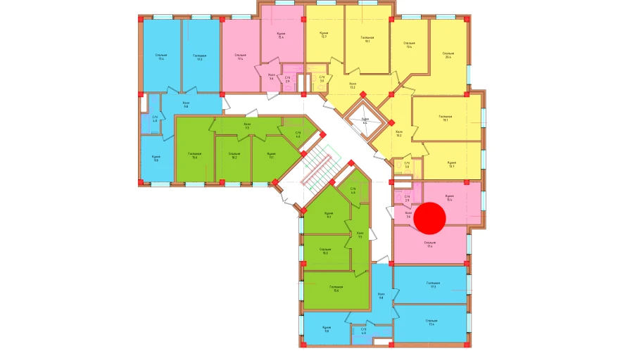 1-комнатная квартира 39.3 м²  1/1 этаж