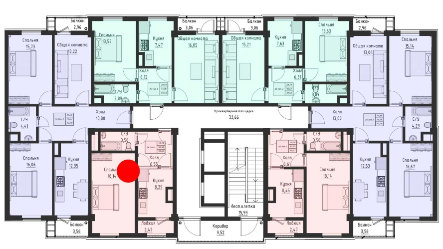 1-xonali xonadon 39.05 m²  3/3 qavat