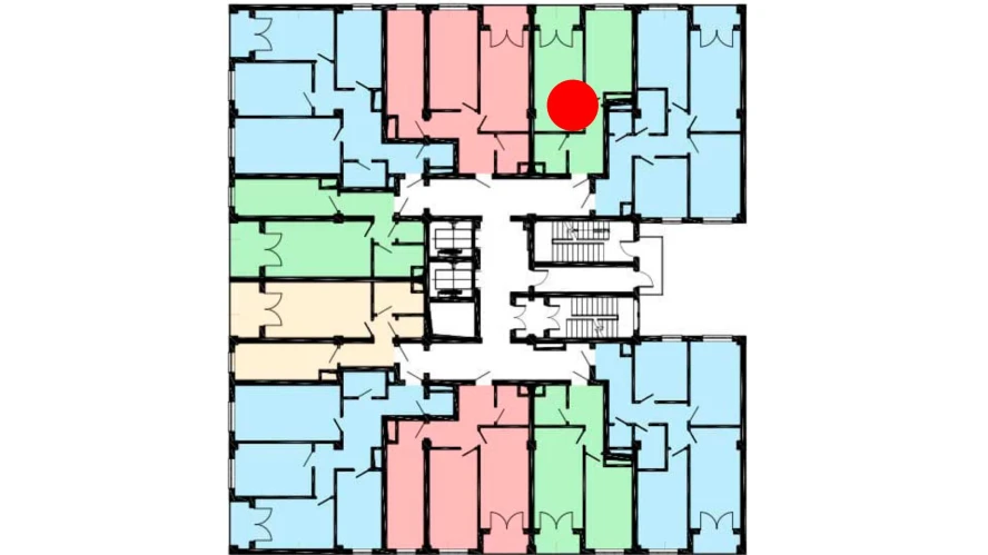 1-комнатная квартира 45.6 м²  12/12 этаж