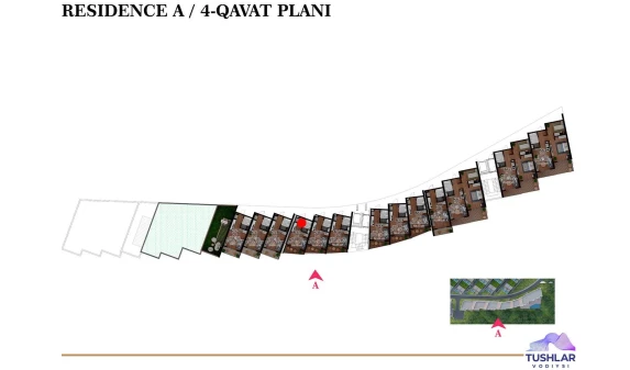 1-xonali xonadon 20.81 m²  4/7 qavat | TUSHLAR VODIYSI Turar-joy majmuasi