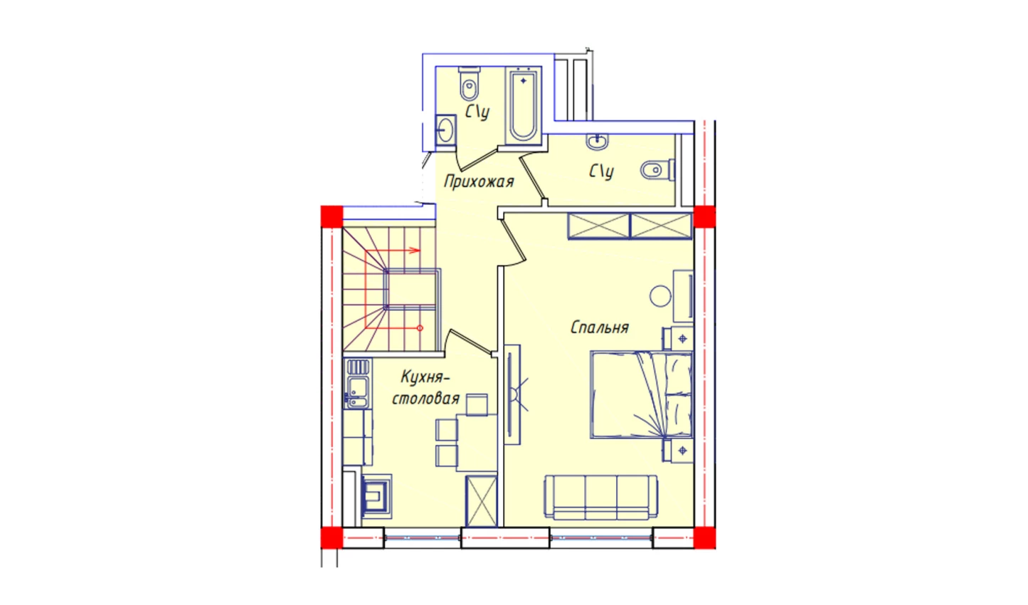 3-комнатная квартира 116.8 м²  1/1 этаж