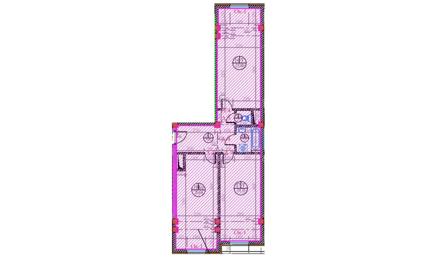 3-xonali xonadon 83.15 m²  8/8 qavat